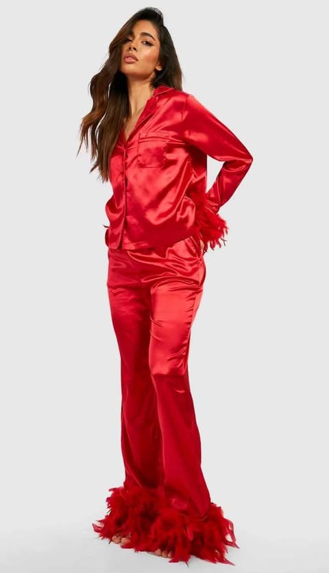 Pyjama plume satin