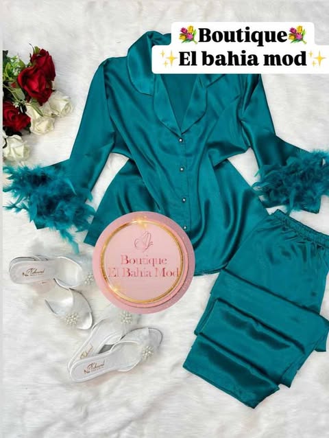 Pyjama plume satin