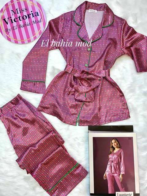 Pyjama boutonné style kimono pontalon